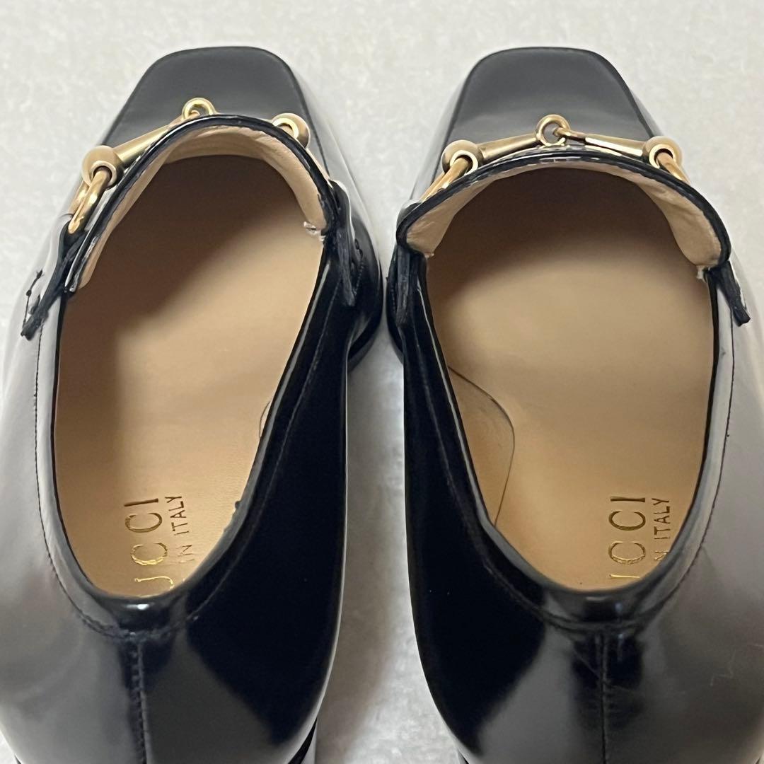 【GUCCI】極美品 ホースビット ローファー ブラック ゴールド