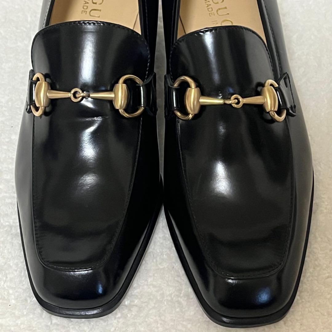 【GUCCI】極美品 ホースビット ローファー ブラック ゴールド