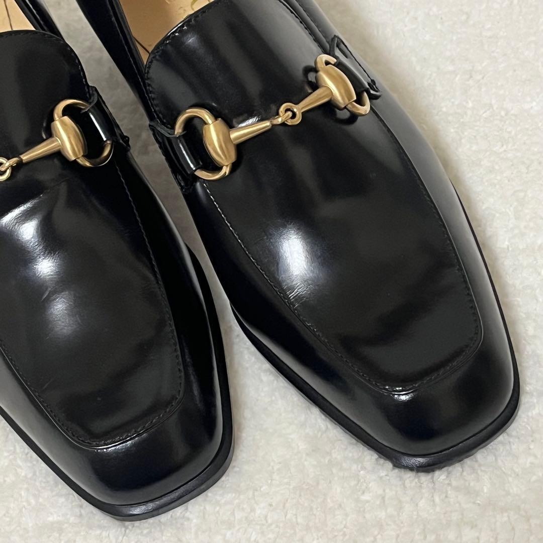 【GUCCI】極美品 ホースビット ローファー ブラック ゴールド