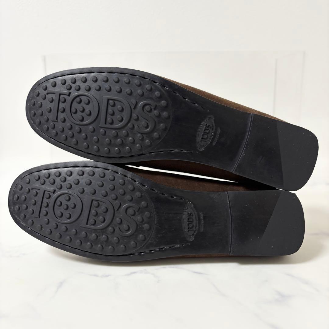 TOD'S トッズ 36.5 ローファー 革靴 スエード ブラウン