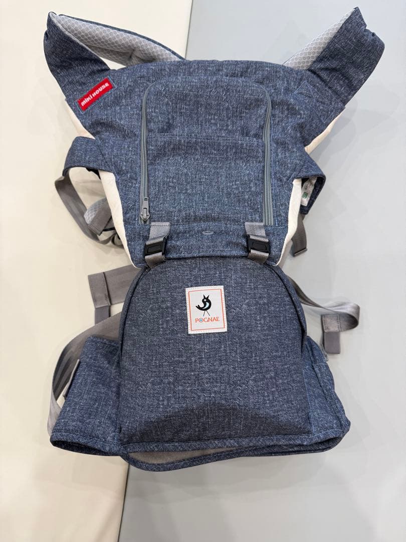 ひろみミキハウス ポグネイ 抱っこ紐 ネイビー デニム調