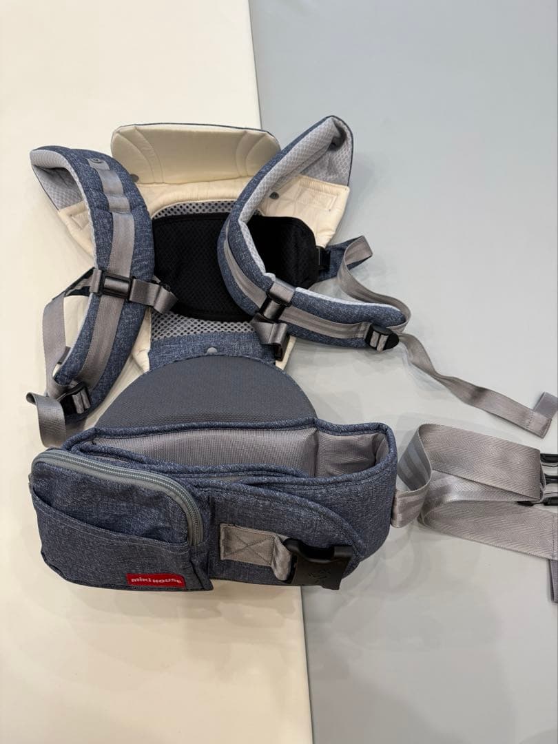 ひろみミキハウス ポグネイ 抱っこ紐 ネイビー デニム調