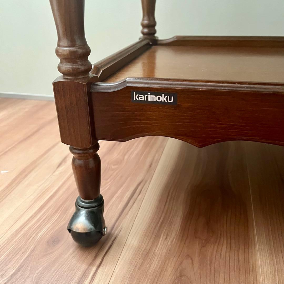 カリモク家具 アンティーク キッチンワゴン 引き出し付