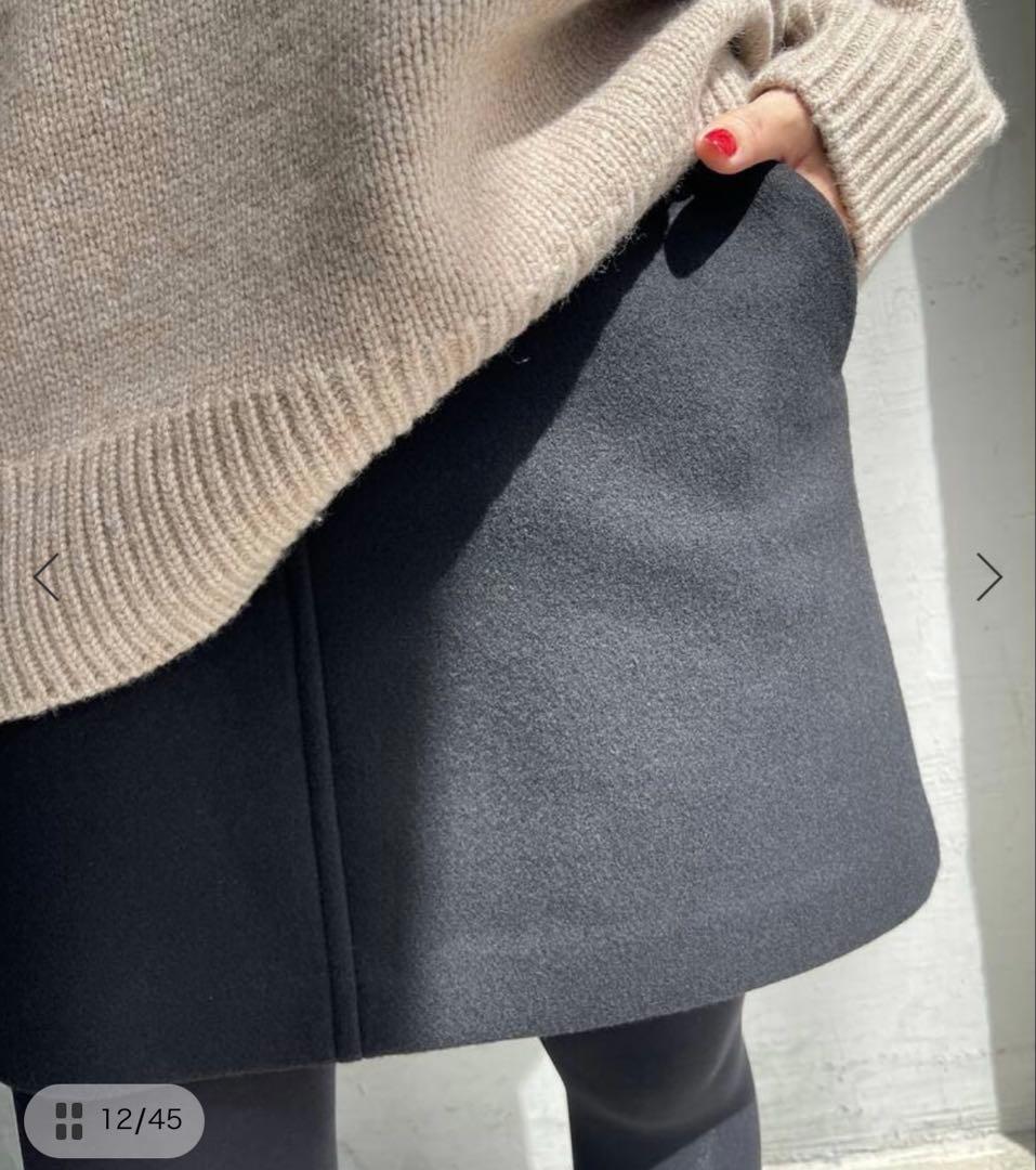 新品　スピックアンドスパン　メルトンA ラインミニスカート