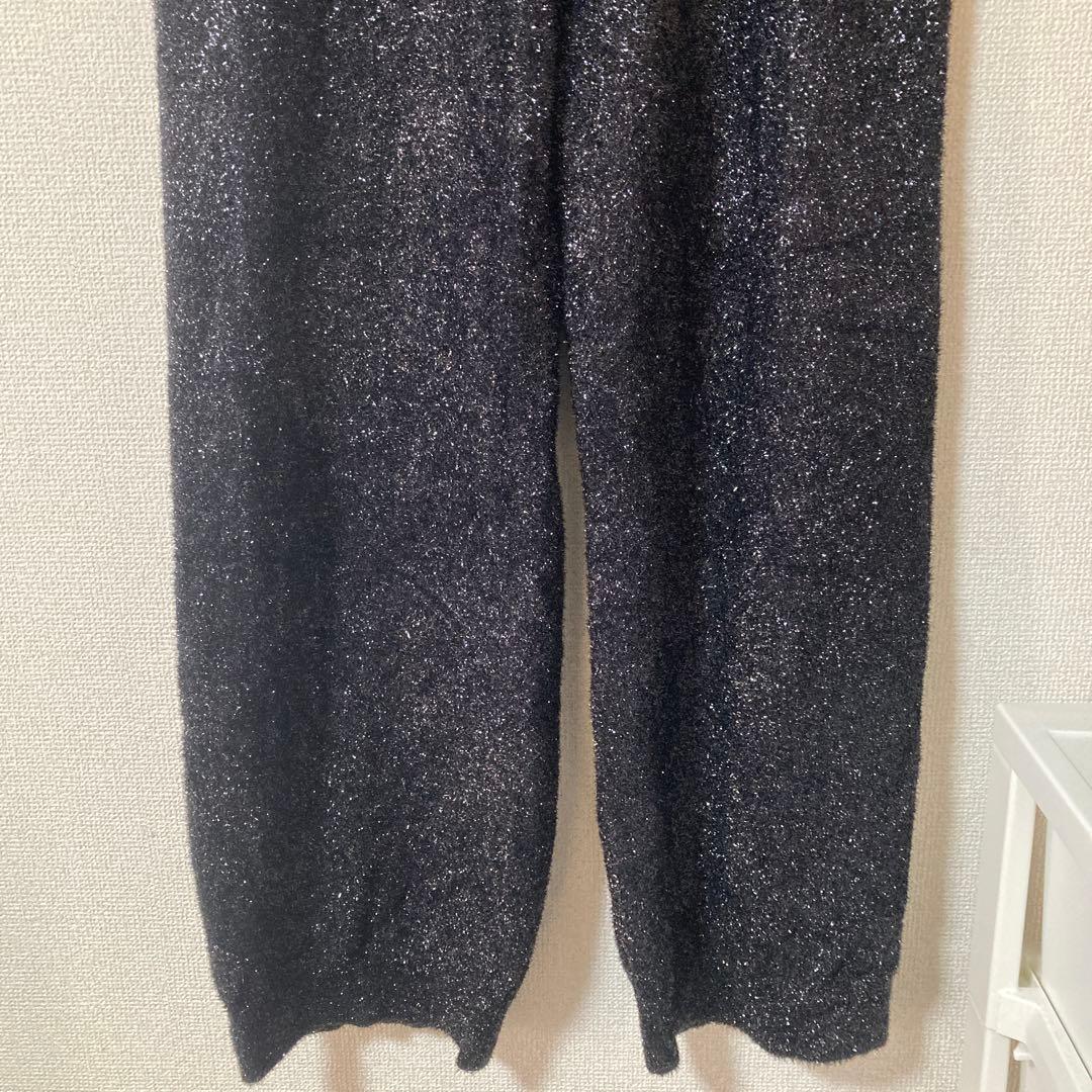 【新品タグ付】H beauty & youth スパークルニットパンツ　ラメ
