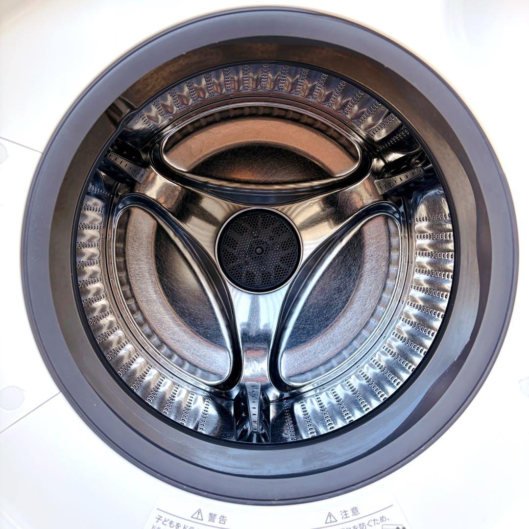 60運搬取付無料！クリスタルホワイト純正SHARPドラム洗濯乾燥機！完動品超美品