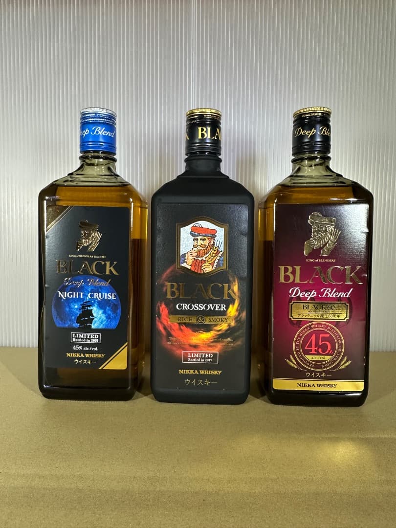 【値下げ】ニッカ　ブラック　ナイトクルーズ　クロスオーバー　初代ラベル3本セット