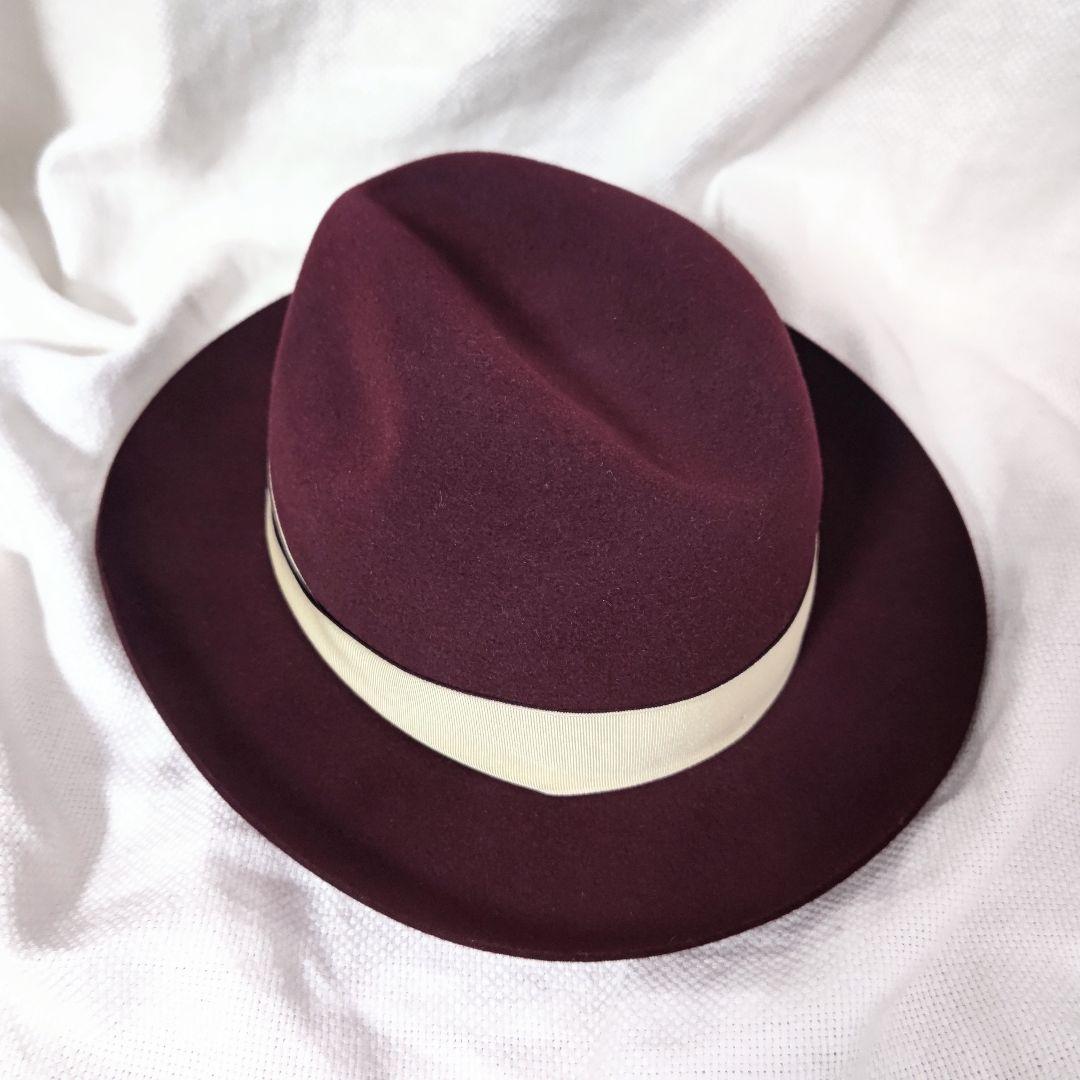 ボルサリーノBorsalinoつば長ラージブリム中折れラビットファーハット58