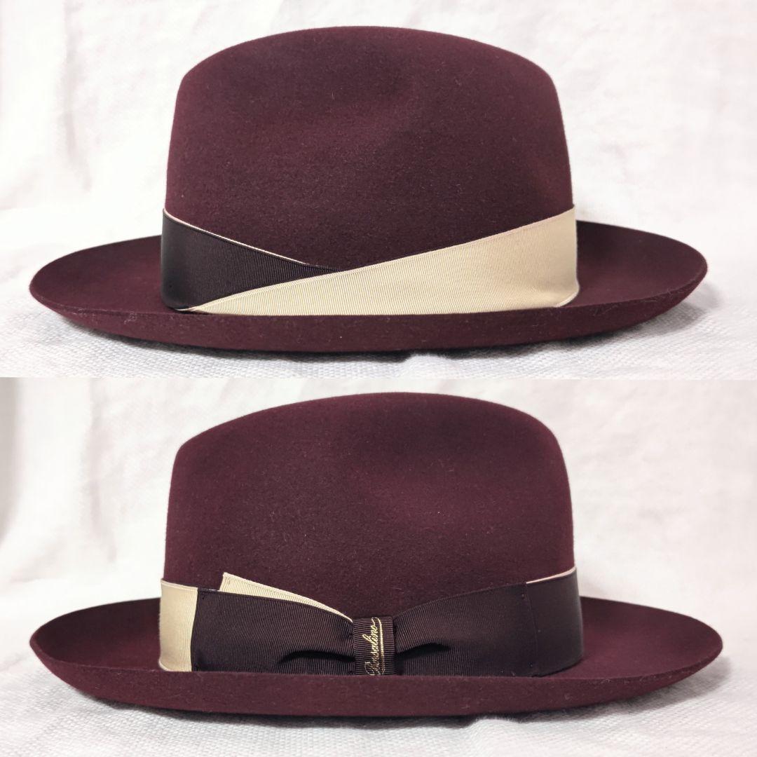 ボルサリーノBorsalinoつば長ラージブリム中折れラビットファーハット58