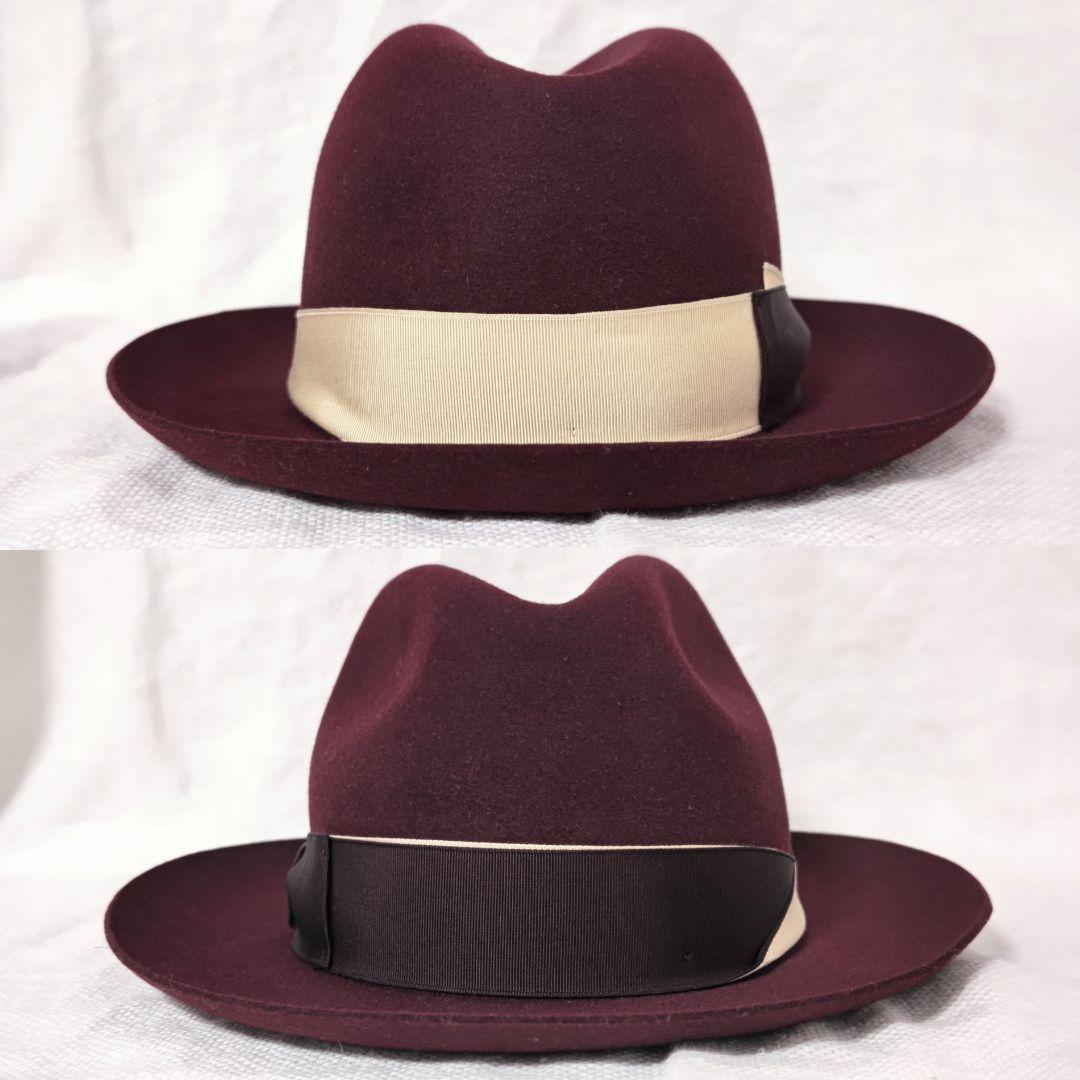 ボルサリーノBorsalinoつば長ラージブリム中折れラビットファーハット58