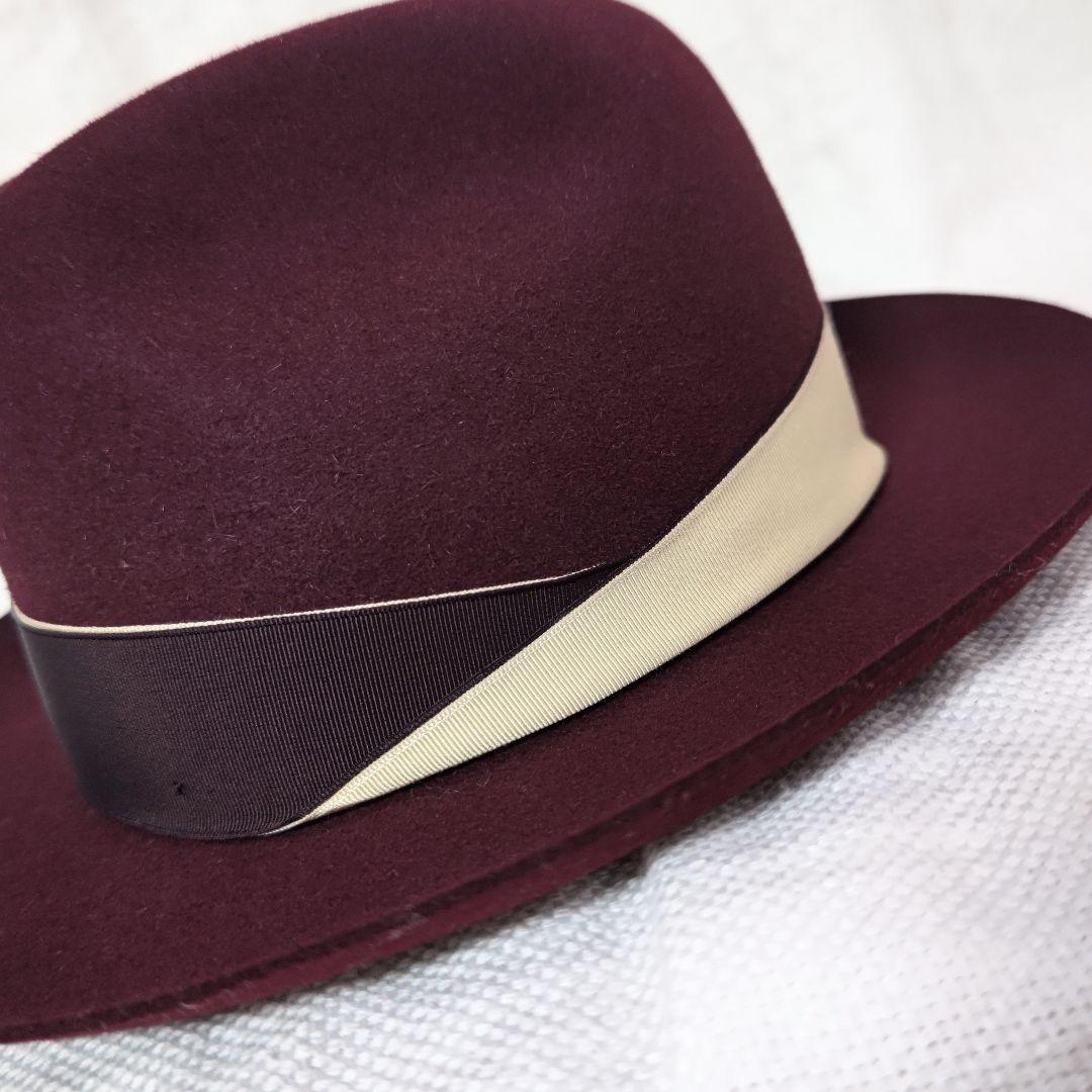 ボルサリーノBorsalinoつば長ラージブリム中折れラビットファーハット58