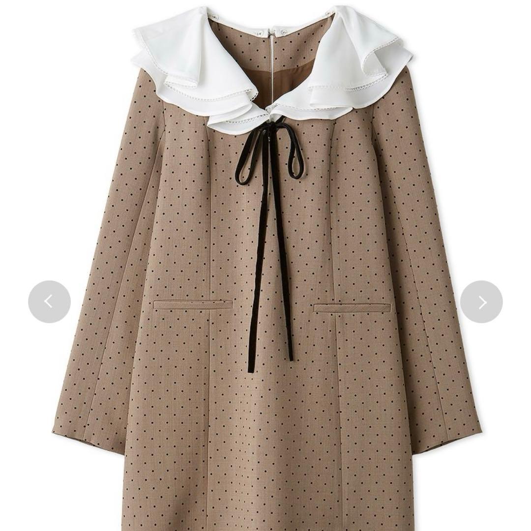 リリーブラウン Lily Brownミニワンピース　ラッフルカラー