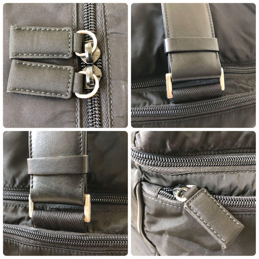 【希少】美品 プラダ ボストンバッグ 2way 三角ロゴ ナイロン 南京錠　黒
