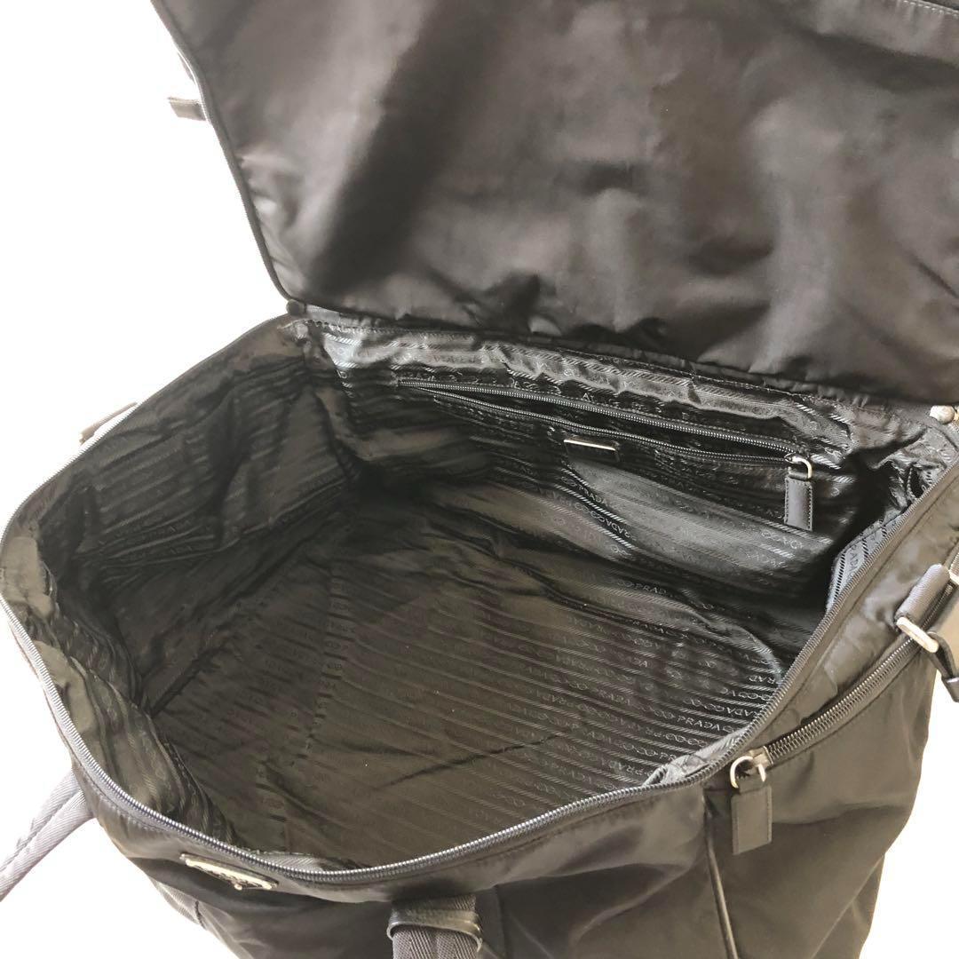 【希少】美品 プラダ ボストンバッグ 2way 三角ロゴ ナイロン 南京錠　黒