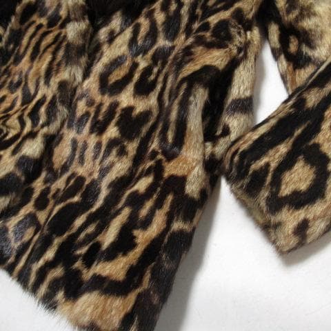 本毛皮 レオパード柄 セーブルファー コート 11号 l