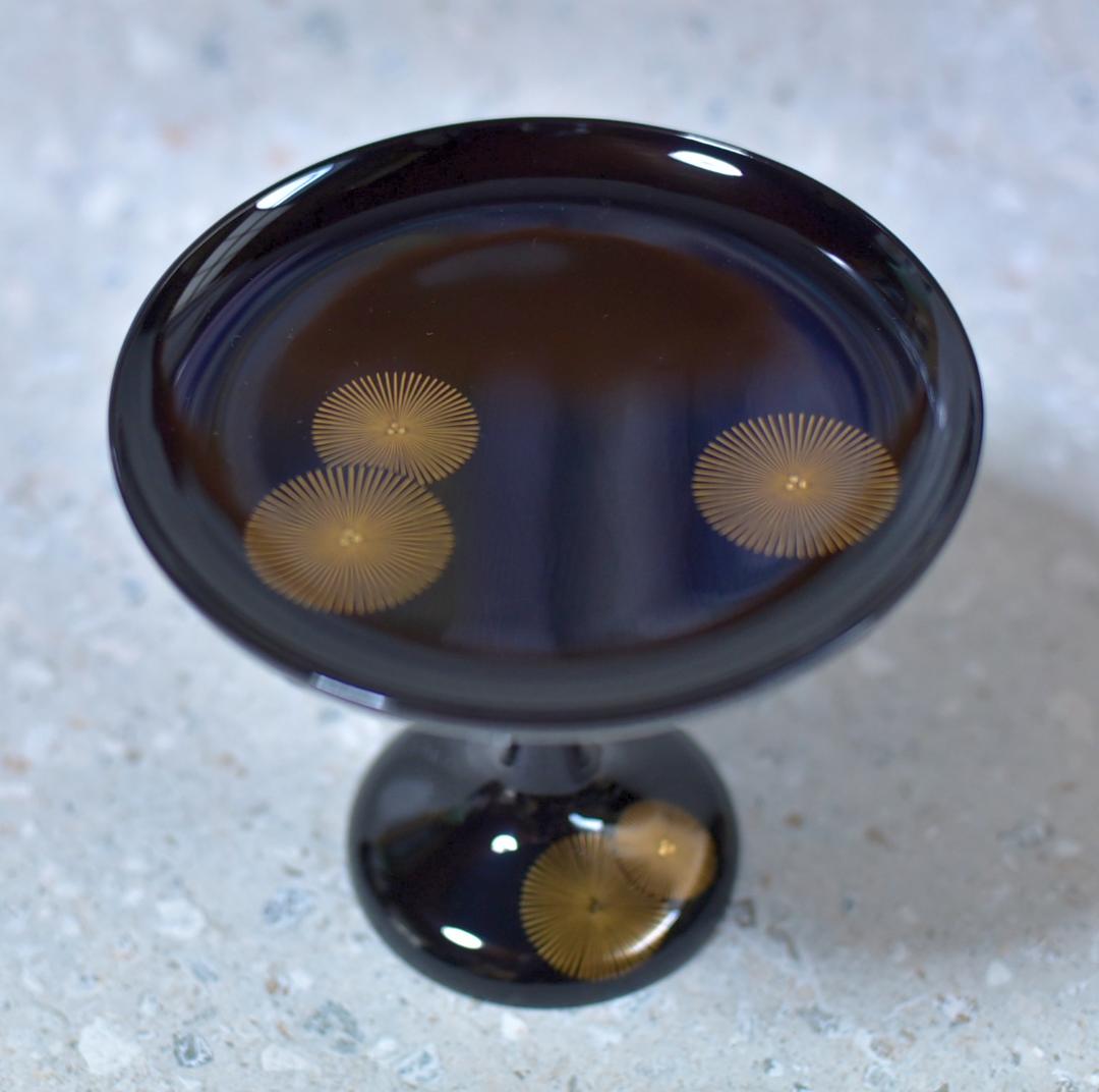 輪島塗道心作　高杯唐松紋【極上品】共箱/お茶道具