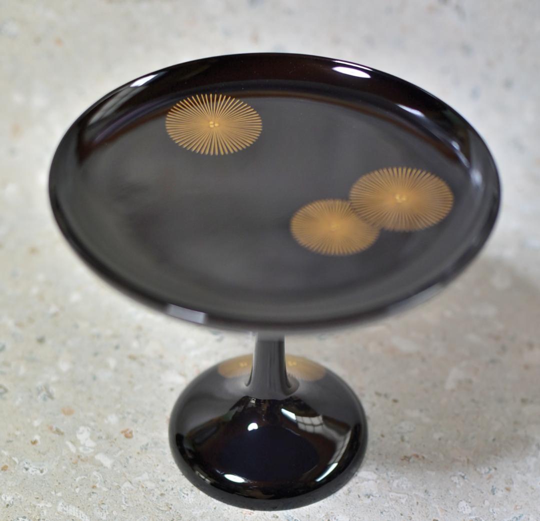 輪島塗道心作　高杯唐松紋【極上品】共箱/お茶道具