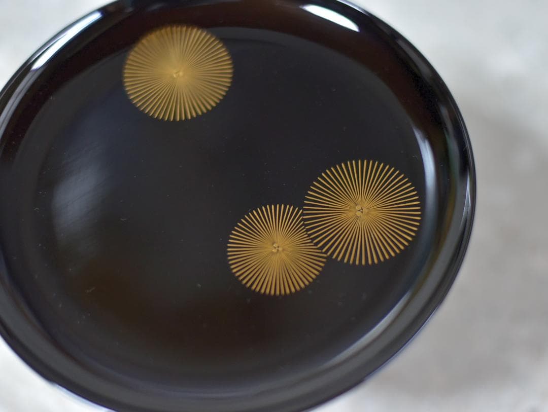 輪島塗道心作　高杯唐松紋【極上品】共箱/お茶道具