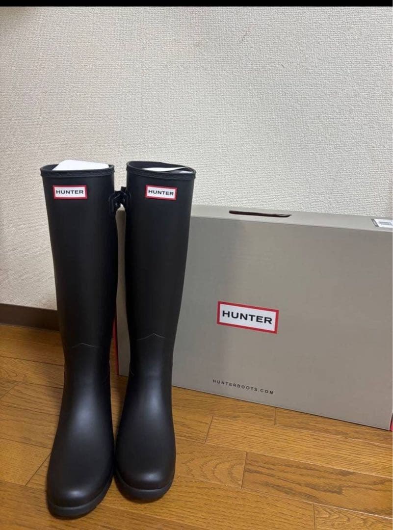 HUNTER ブラック ロングブーツ 箱付き　試し履きのみ