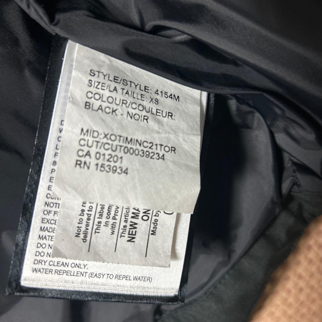   ブラックダウンベスト XS/TP カナダグース