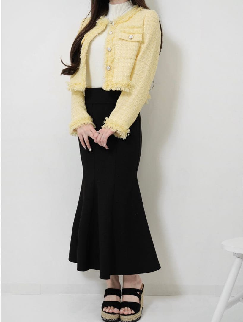 へ*び様 Lumignon Papillon tweed fringe jack