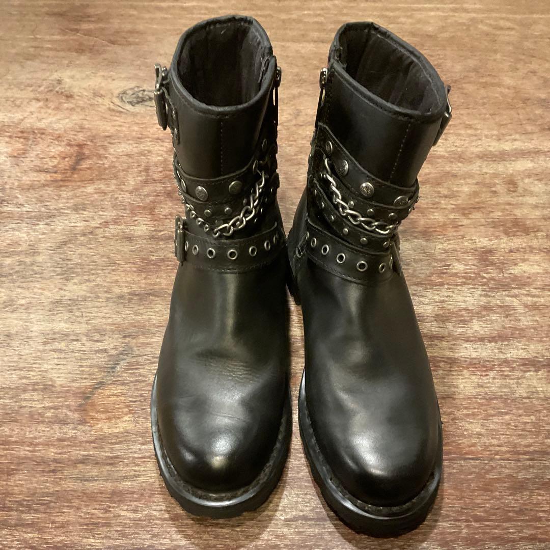 美品！ハーレーダビッドソン 87043 ショートブーツ チェーン23.5cm