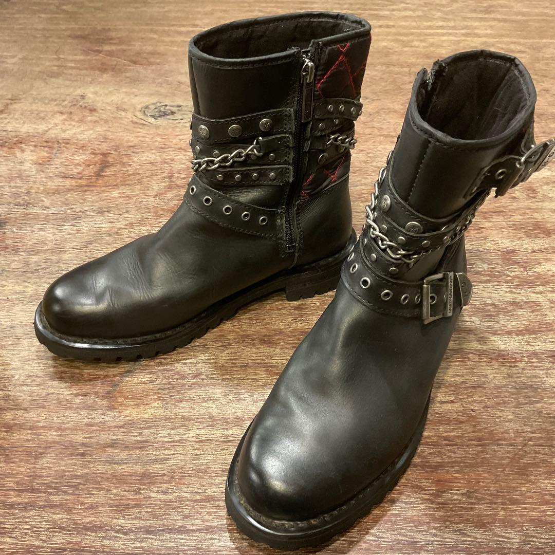 美品！ハーレーダビッドソン 87043 ショートブーツ チェーン23.5cm