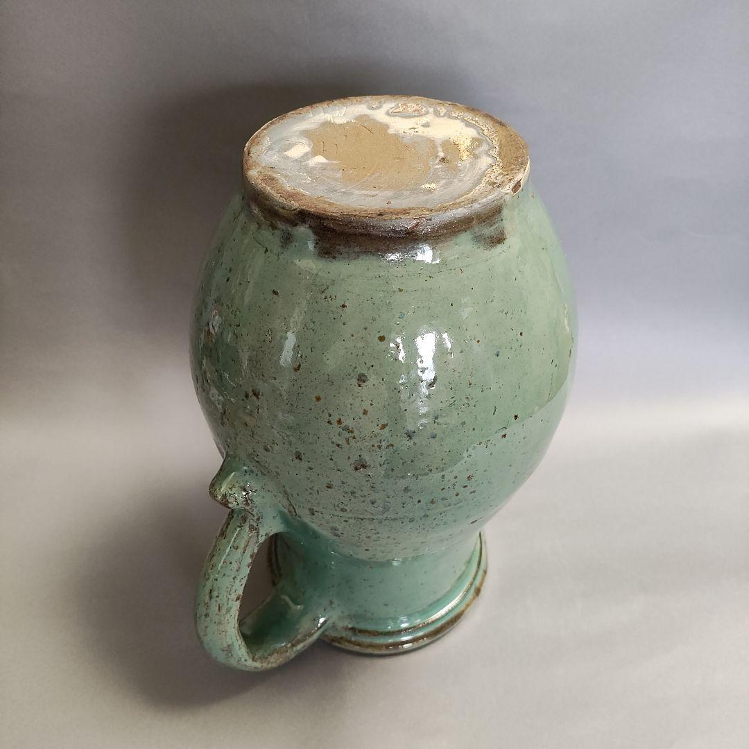小鹿田焼　緑釉ピッチャー　水差し　小石原焼　民藝陶