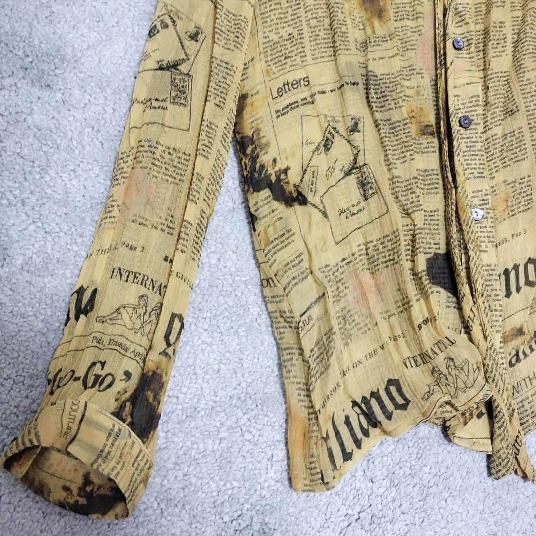 ジョン・ガリアーノ　ニュースペーパー柄シャツ