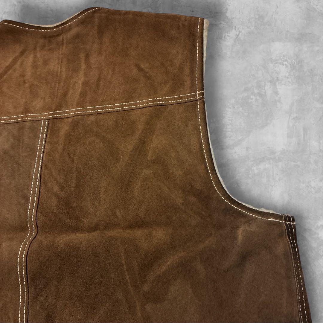 Sears The Leather Shop スエードベスト ブラウン2XLボア