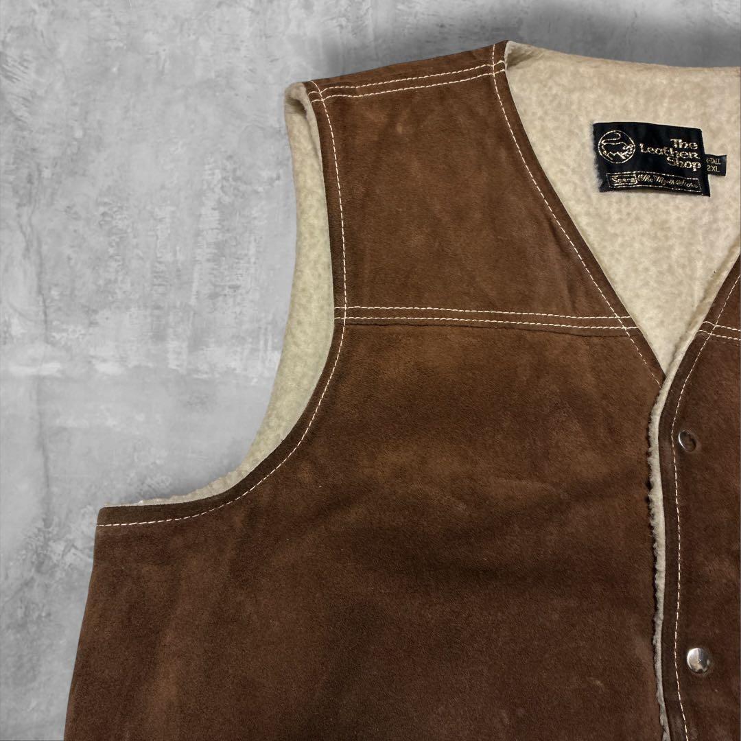 Sears The Leather Shop スエードベスト ブラウン2XLボア