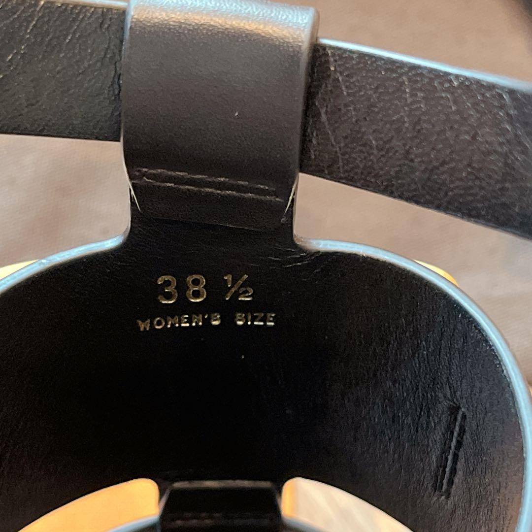 TOD'S 【極美品】サンダル メタルロゴ 黒 トッズ ケイト 38 1/2