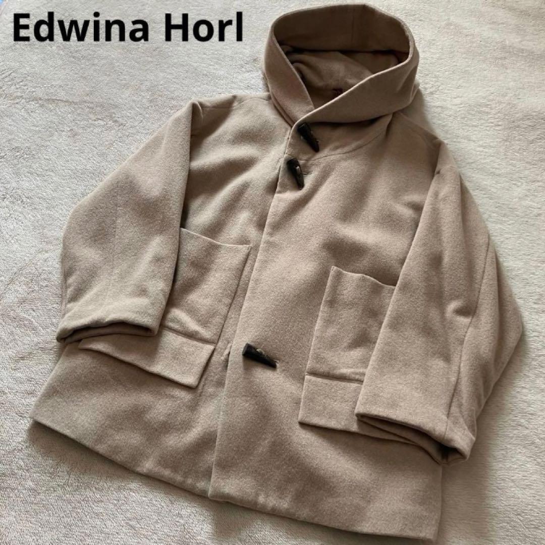 Edwina Horl カシミヤ混 ショートダッフルコート ベージュ
