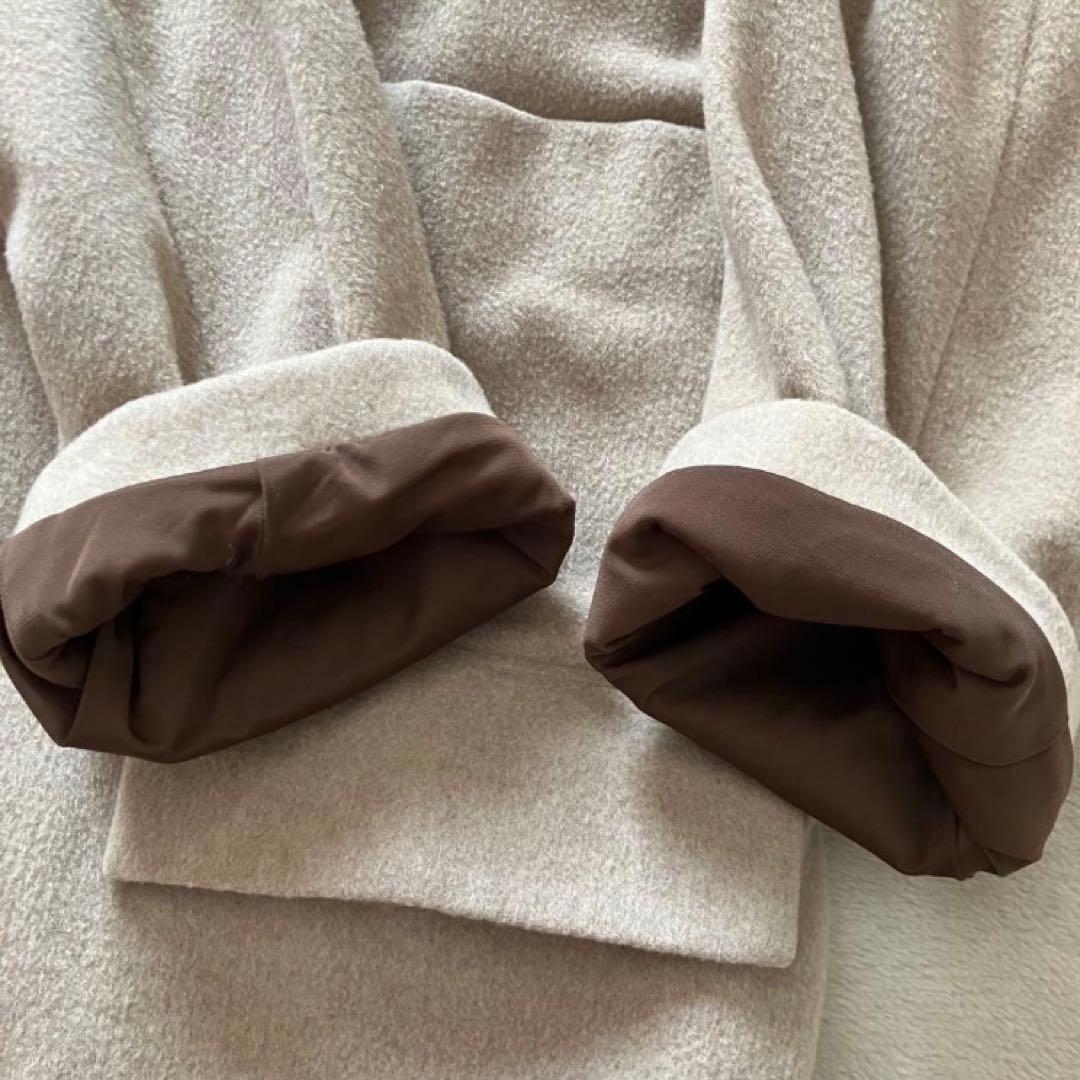 Edwina Horl カシミヤ混 ショートダッフルコート ベージュ