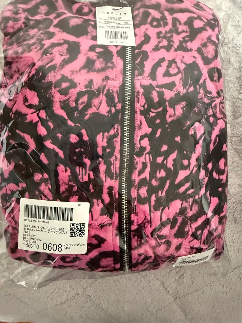 『REFLEM/レフレム』ファー付き総柄ZIPパーカー/ジップアップパーカー
