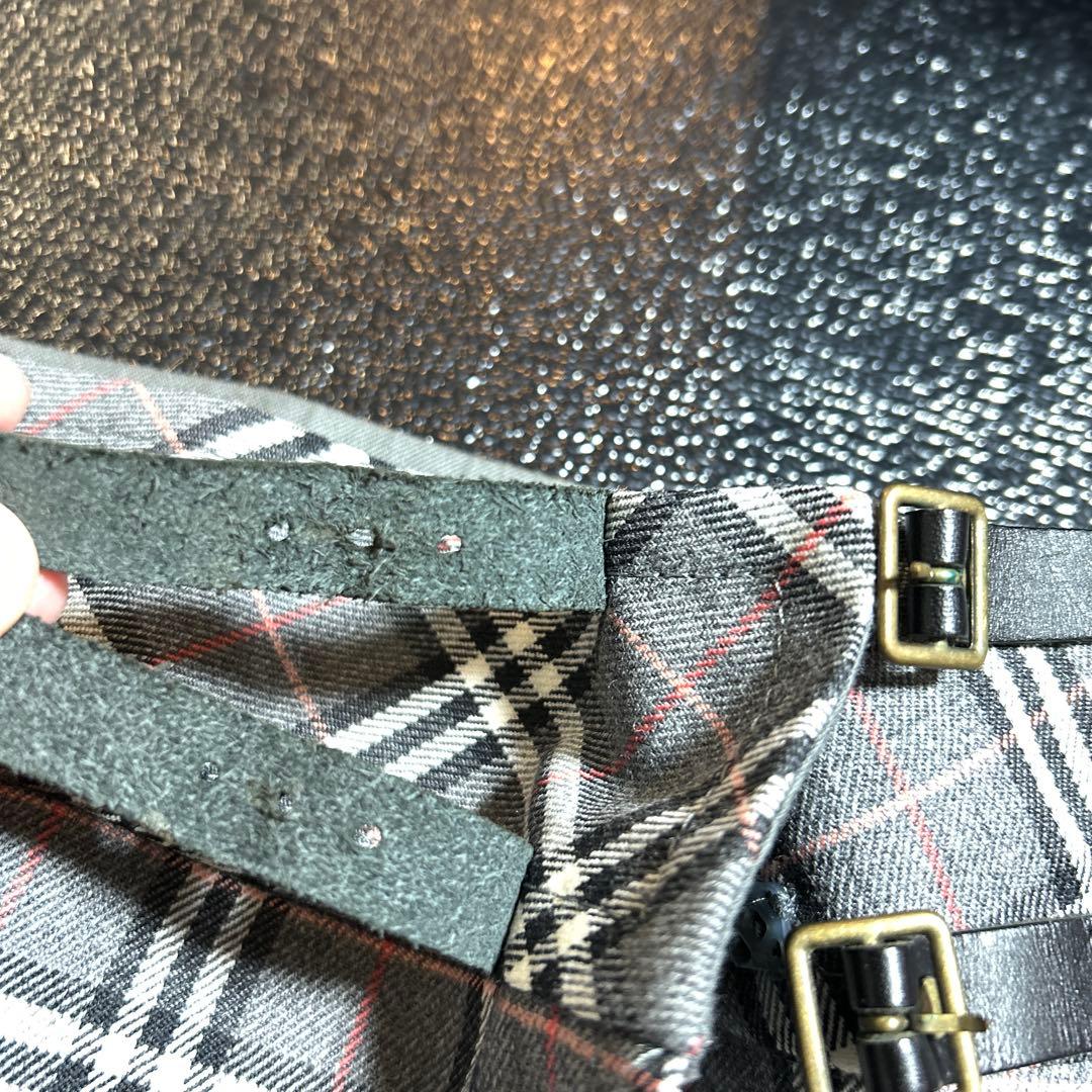 美品✨バーバリーブルーレーベル　ノバチェックミニ巻きスカートグレー