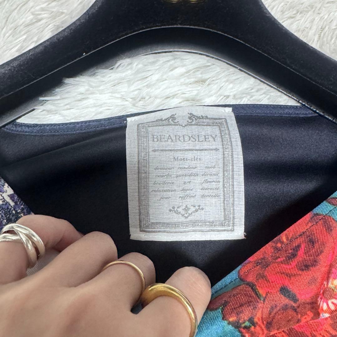 25年 極上美品 BEARDSLEY スカーフパッチワークプリントワンピース