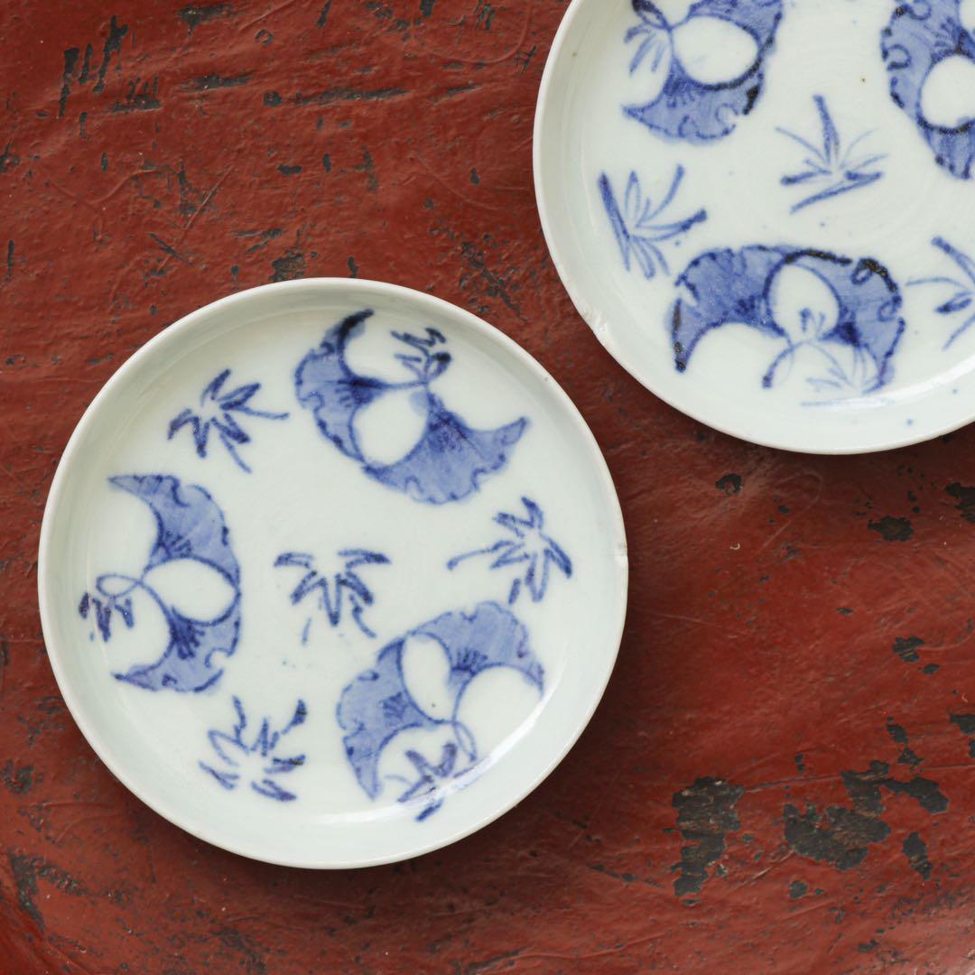 古伊万里　伊万里　江戸　中期　豆皿　小皿 2客セット　金継ぎ　材料