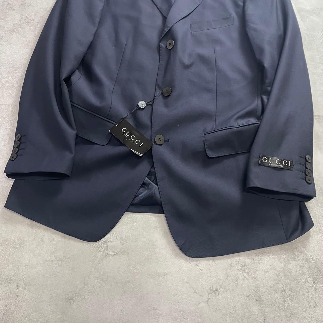 GUCCI タグ付き デッドストック テーラードジャケット 48 L しつけ糸