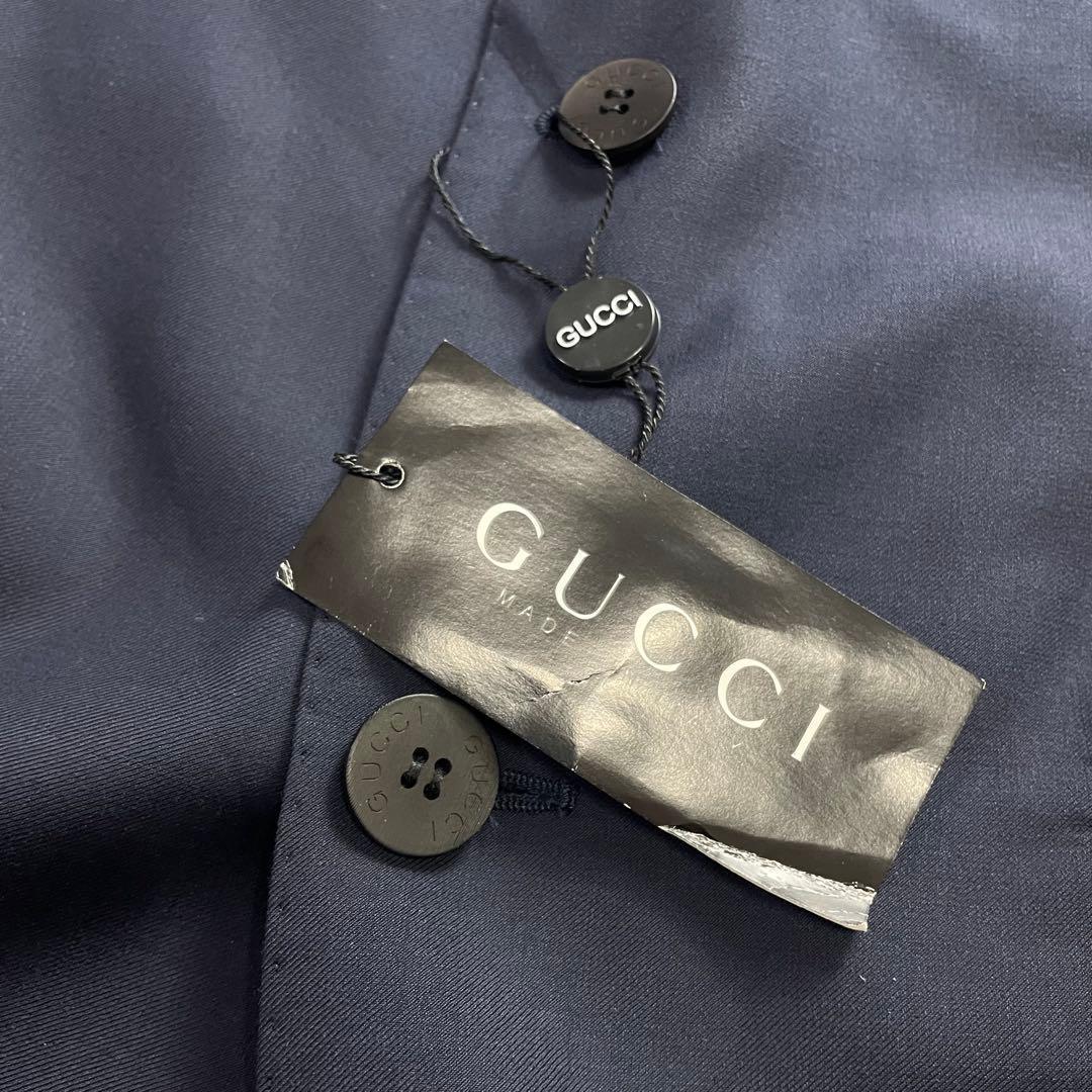 GUCCI タグ付き デッドストック テーラードジャケット 48 L しつけ糸