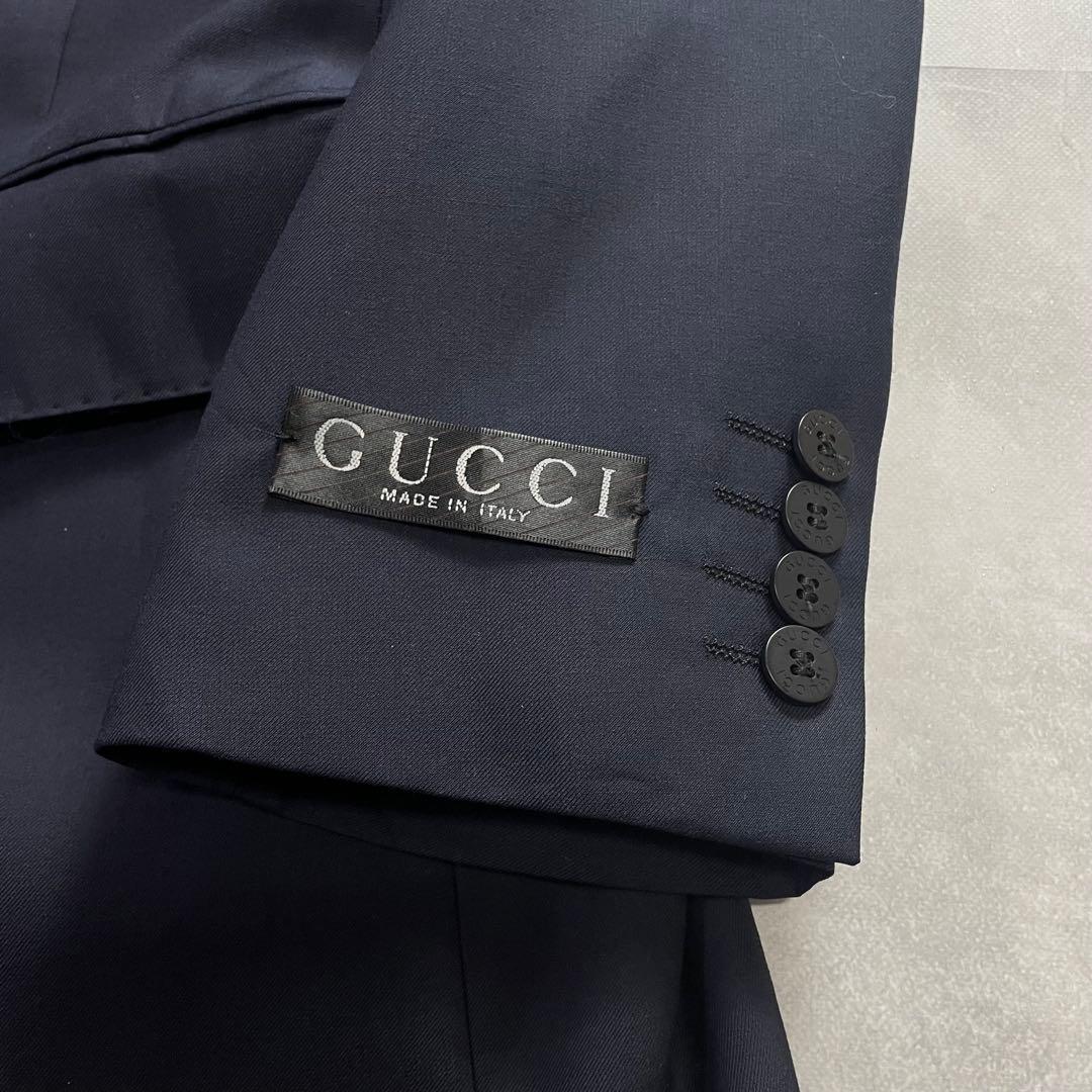 GUCCI タグ付き デッドストック テーラードジャケット 48 L しつけ糸