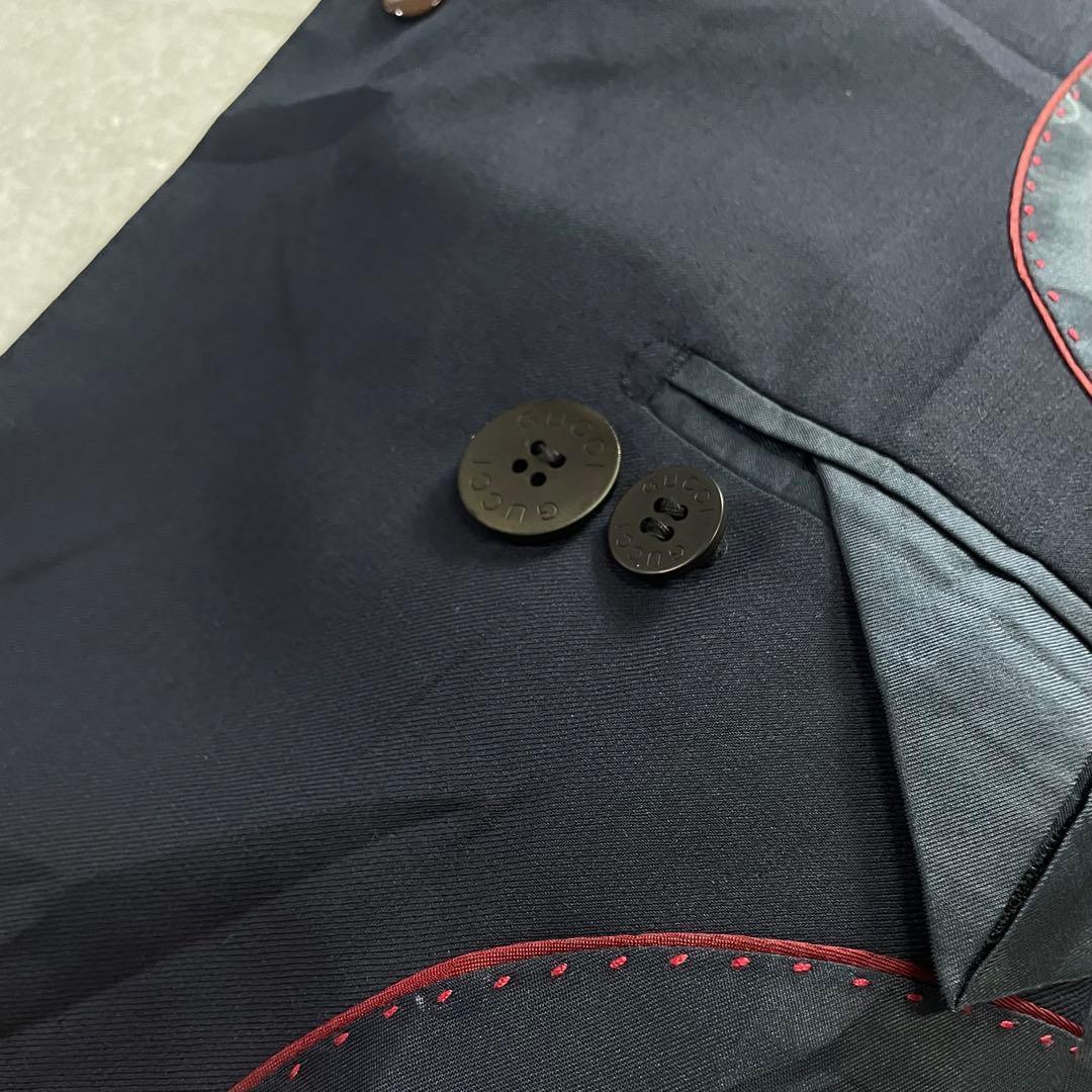 GUCCI タグ付き デッドストック テーラードジャケット 48 L しつけ糸