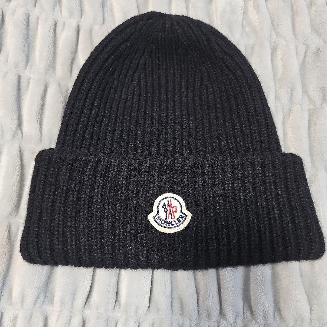 【美品】MONCLER ブラック ニット帽