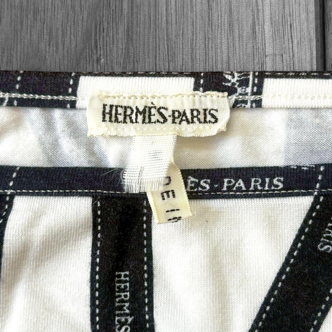 HERMES マルジェラ期　長袖Tシャツ リボン柄 ボルデュック柄　y2k