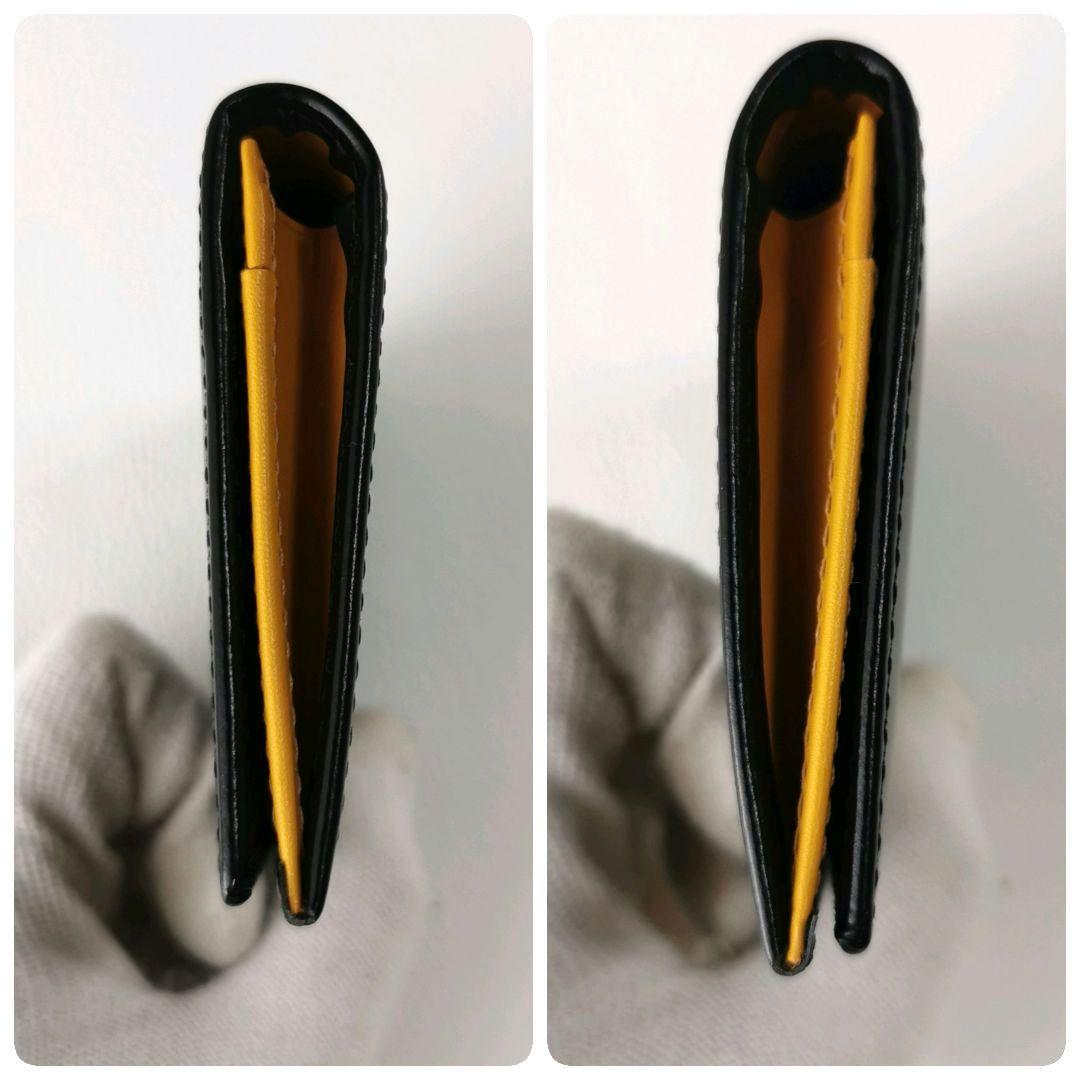 【未使用級✨】エッティンガー ブライドルレザー カードケース ブラック×イエロー