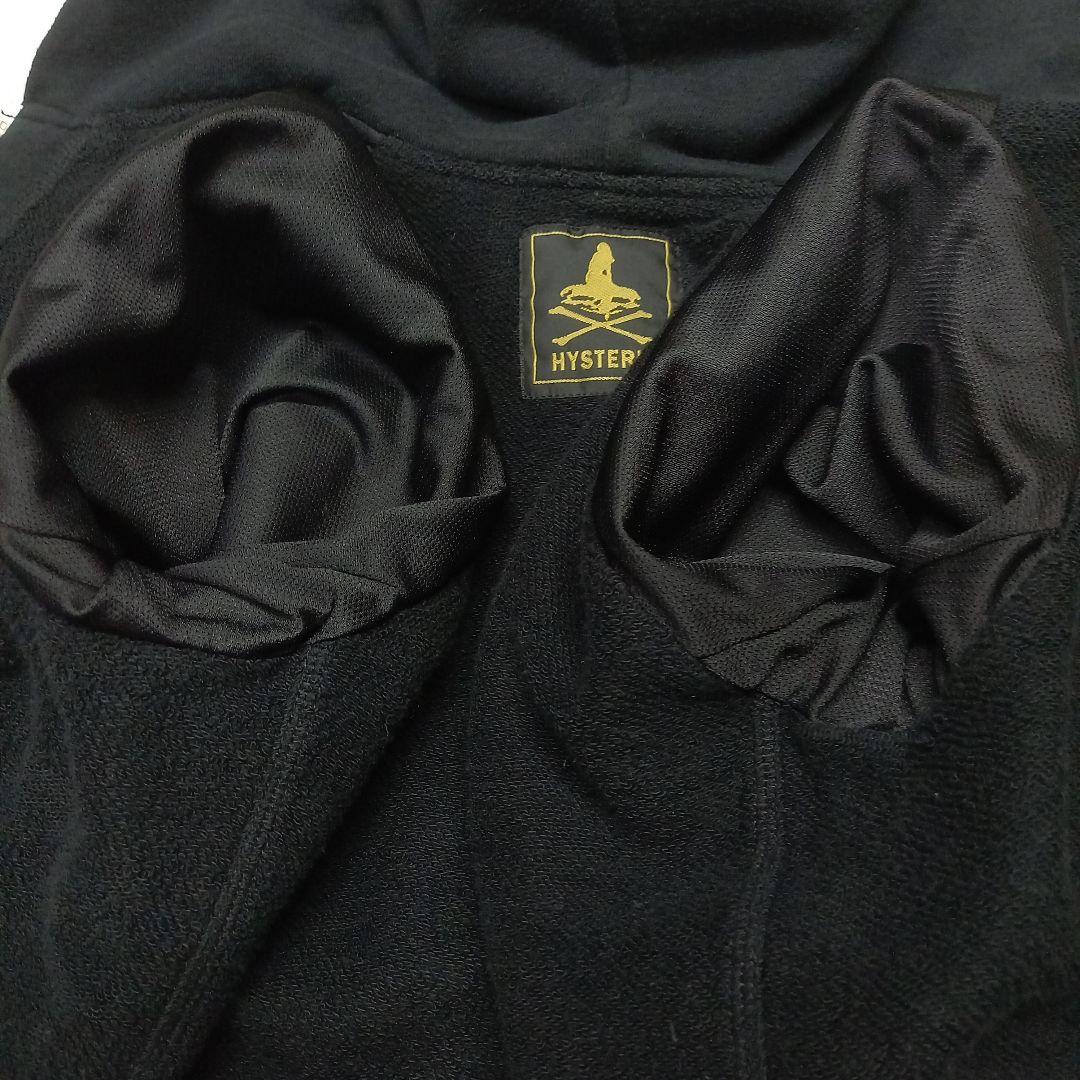 ヒステリックグラマー ワッペンガール フーデット ナイロン ジャケット 黒