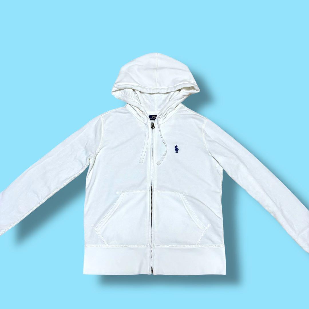‼️美品‼️ ラルフローレン ジップアップ パーカー ホワイト　NO3670