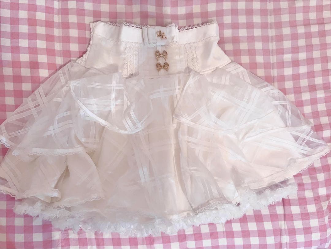 LIZLISA リズリサ シアーチェックフレアスカパン