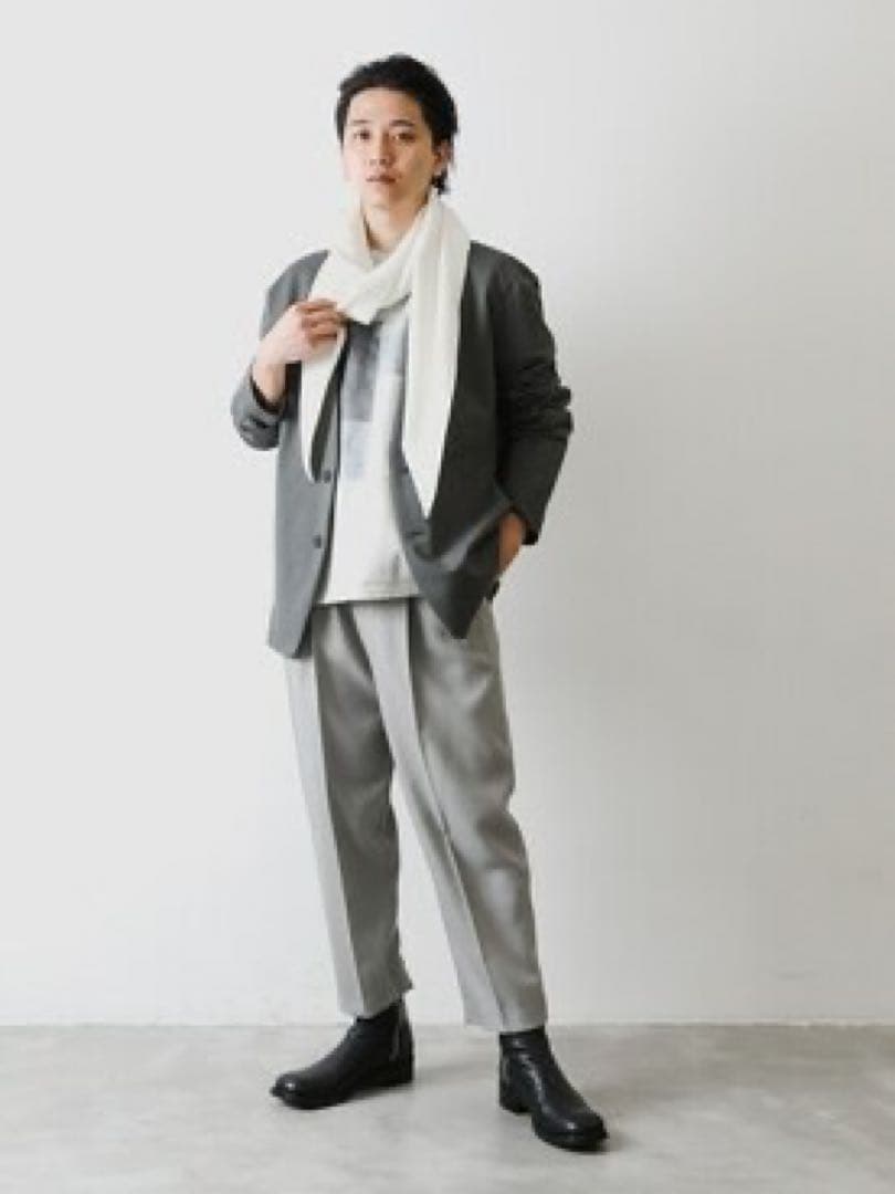 アタッチメント　カラーレスカーディガン　ノーカラージャケットATTACHMENT