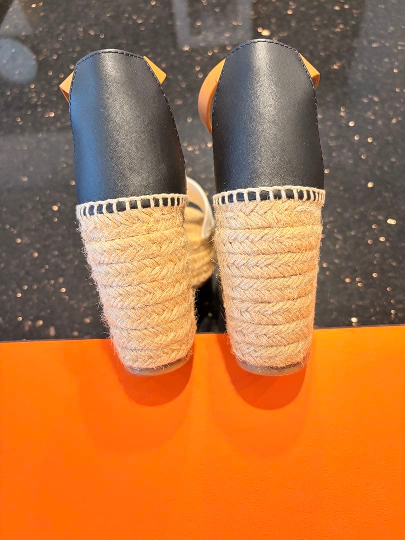 【美品】HERMÈS エルメス エスパドリーユ ウェッジサンダル 37付属品完備